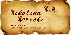 Nikolina Maricki vizit kartica